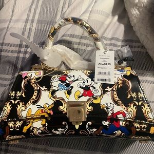Aldo disney top handle bag with crossbody strap and short chain